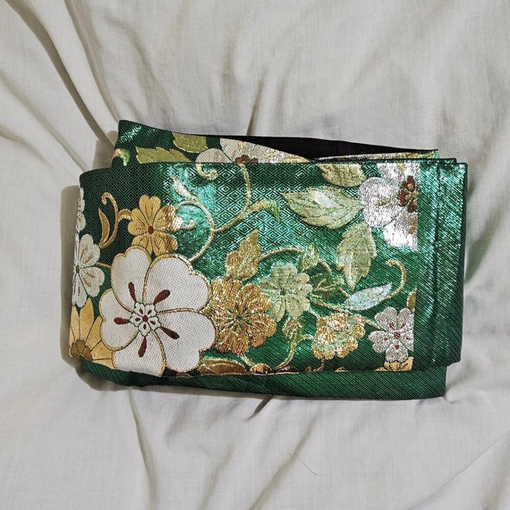 Floral Green Kimono Obi